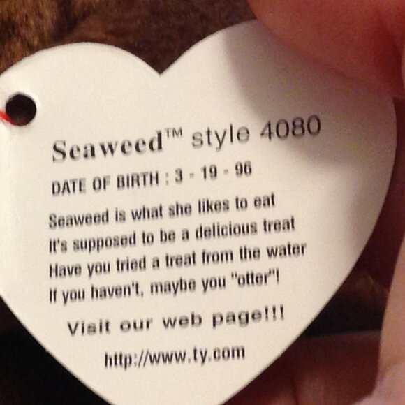 Ty Beanie Baby Seaweed the Otter, Style 4080 - Picture 10 of 10